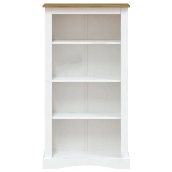 vidaXL 4-Tier Bookcase Mexican Pine Corona Range White 80x29x150 cm - Image 4