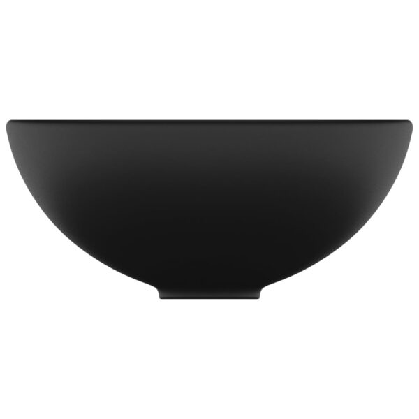 vidaXL Luxury Bathroom Basin Round Matt Black 32.5x14 cm Ceramic - Image 4