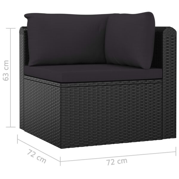 vidaXL 10 Piece Garden Lounge Set with Cushions Poly Rattan Black - Image 9