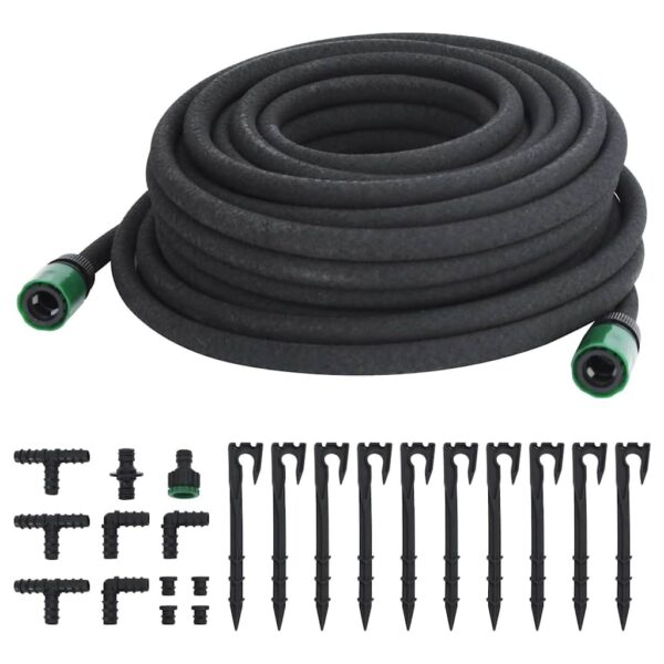 vidaXL Garden Soaker Hose Black 0.6" 25 m Rubber - Image 2
