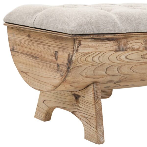 vidaXL Storage Bench 103x51x44 cm Solid Wood and Fabric - Image 6
