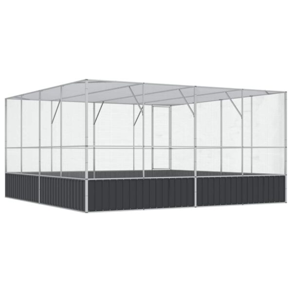 vidaXL Aviary Silver 418x414x212 cm Steel - Image 6