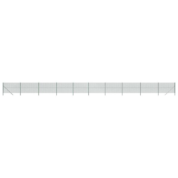 vidaXL Chain Link Fence Green 1.6x25 m - Image 2