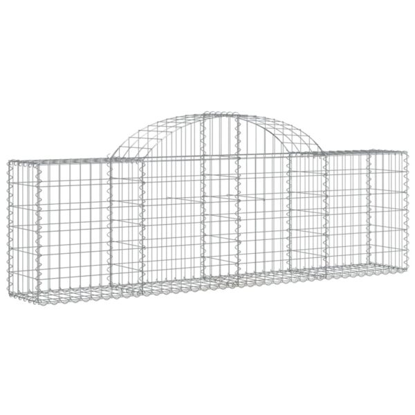 vidaXL Arched Gabion Basket 200x30x60/80 cm Galvanised Iron - Image 2