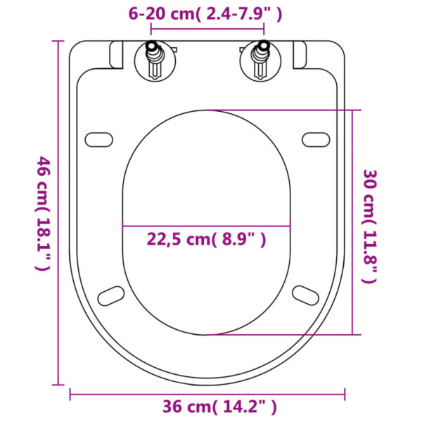 vidaXL Soft-close Toilet Seat with Quick-release Design White Square - Image 9