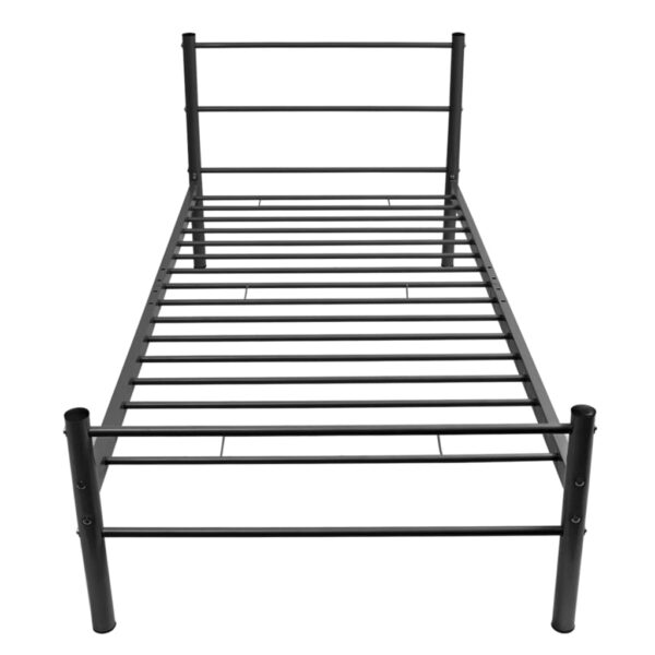 vidaXL Bed Frame without Mattress Black Metal King Single Size - Image 3