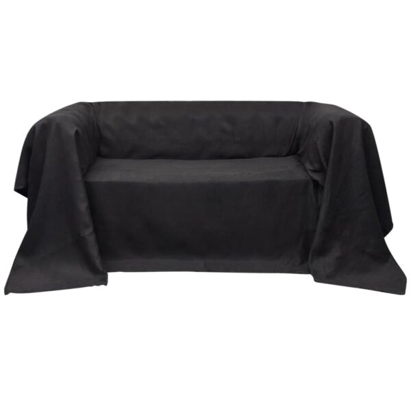 Micro-suede Couch Slipcover Anthracite 210 x 280 cm - Image 1
