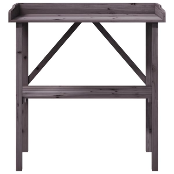 vidaXL Plant Table with Shelf Grey 78x38x82.5 cm Solid Wood Fir - Image 4