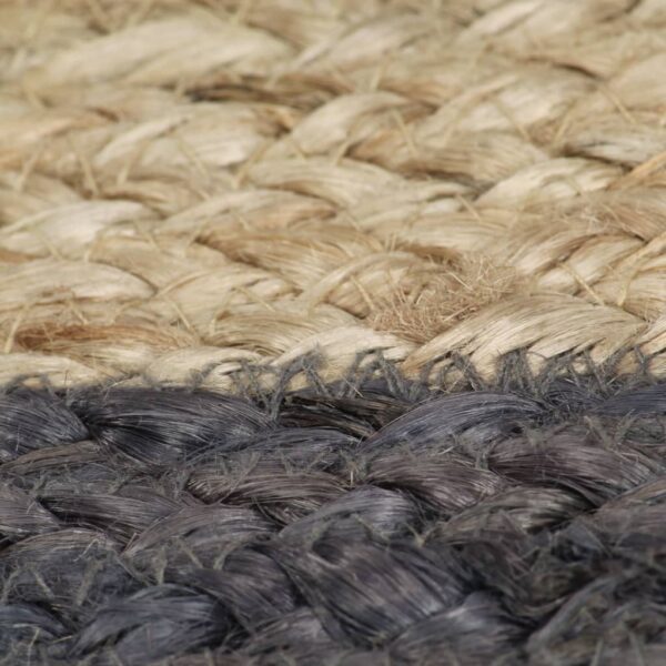 vidaXL Handmade Rug Jute with Dark Grey Border 90 cm - Image 5