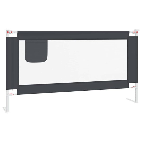 vidaXL Toddler Safety Bed Rail Dark Grey 160x25 cm Fabric - Image 2
