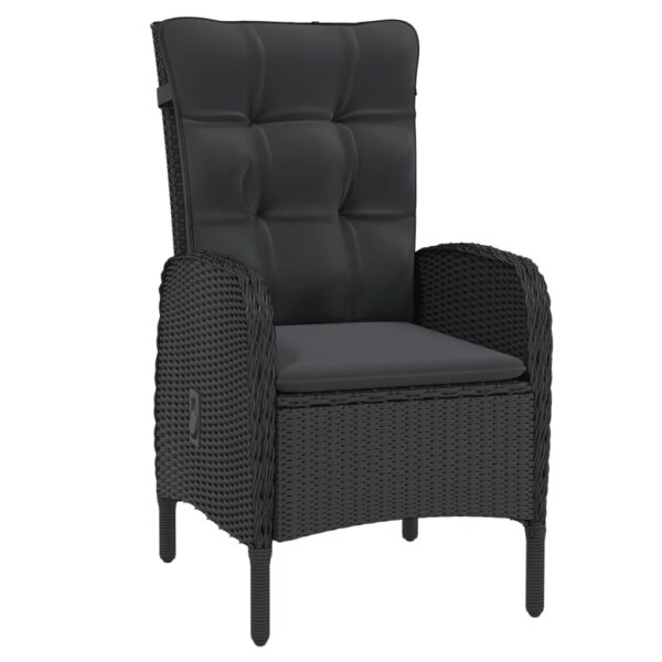 vidaXL 9 Piece Garden Dining Set Poly Rattan Black - Image 4