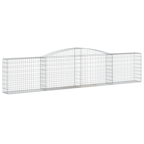 vidaXL Arched Gabion Basket 400x30x80/100 cm Galvanised Iron - Image 2