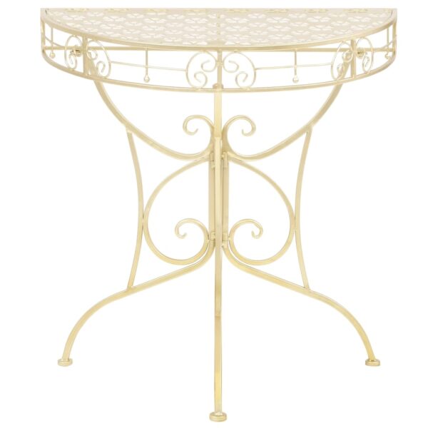 vidaXL Side Table Vintage Style Half Round Metal 72x36x74 cm Gold - Image 2