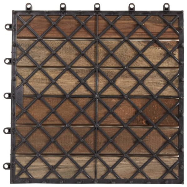 vidaXL Decking Tiles 30 pcs Grey Wash 30x30 cm Solid Acacia Wood - Image 6