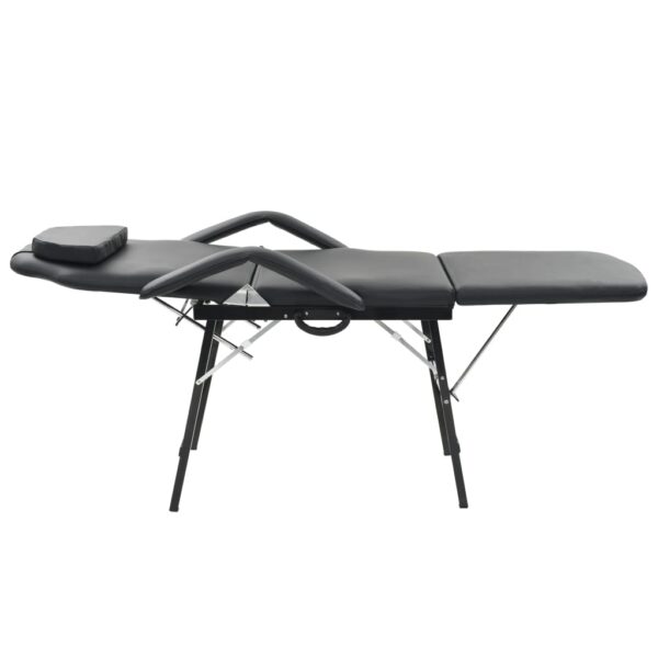 vidaXL Portable Facial Treatment Chair Faux Leather 185x78x76 cm Black - Image 2
