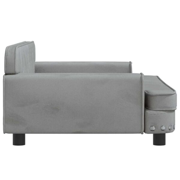 vidaXL Dog Bed Light Grey 90x53x30 cm Velvet - Image 4