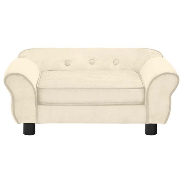 vidaXL Dog Sofa Cream 72x45x30 cm Plush - Image 2