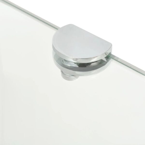 vidaXL Corner Shelf with Chrome Supports Glass Clear 35x35 cm - Image 4