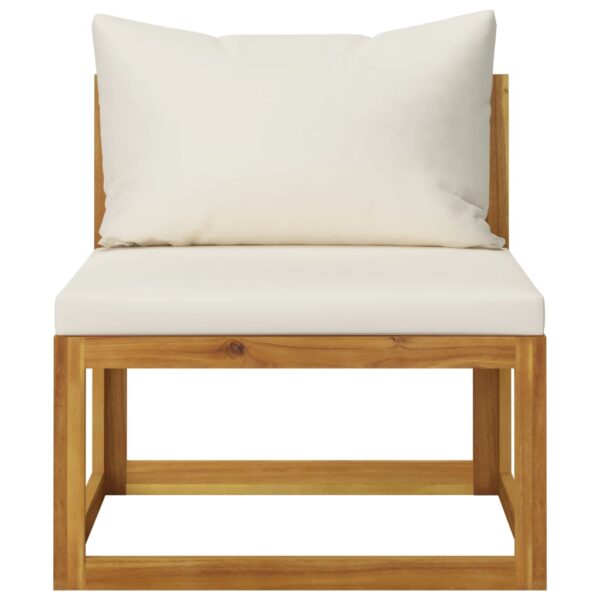 vidaXL 3-Seater Garden Sofa with Cushion Cream Solid Acacia Wood - Image 9