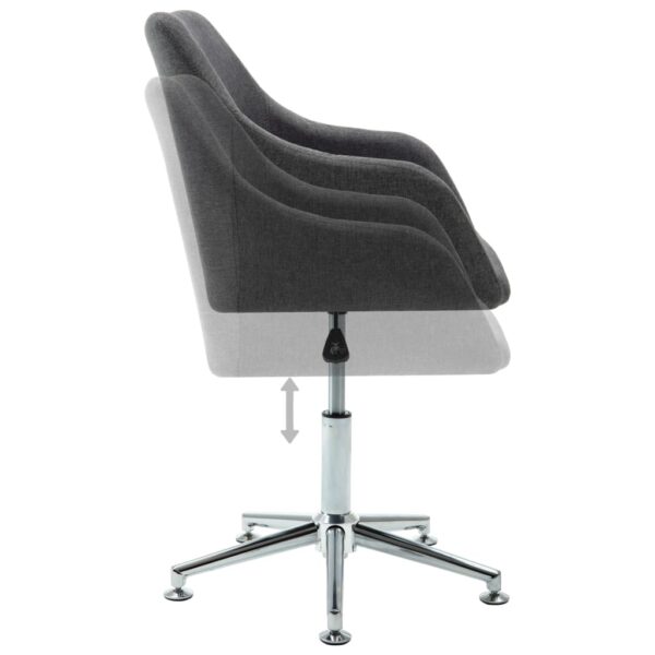 vidaXL Swivel Office Chair Dark Grey Fabric - Image 5