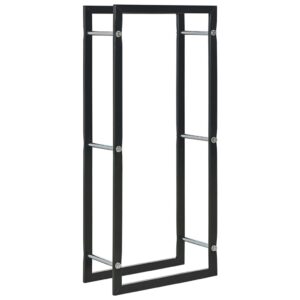vidaXL Firewood Rack Black 44x20x100 cm Steel