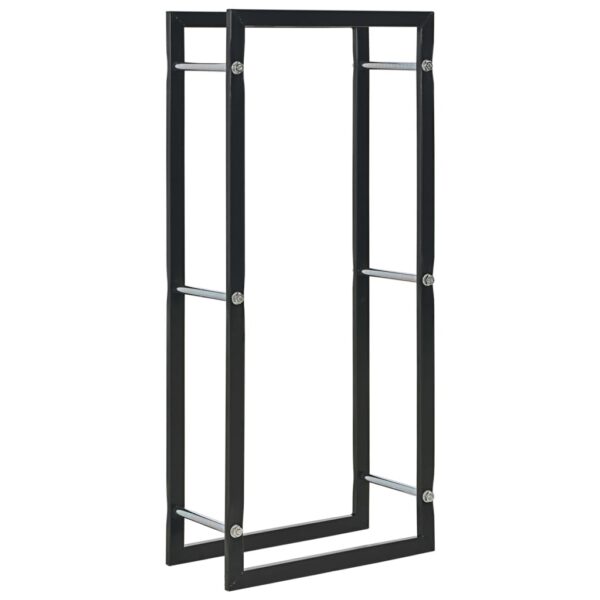 vidaXL Firewood Rack Black 44x20x100 cm Steel - Image 1