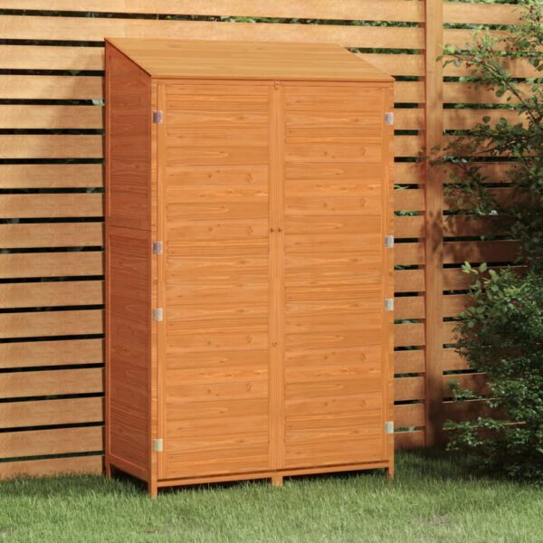 vidaXL Garden Shed Brown 102x52x174.5 cm Solid Wood Fir - Image 1
