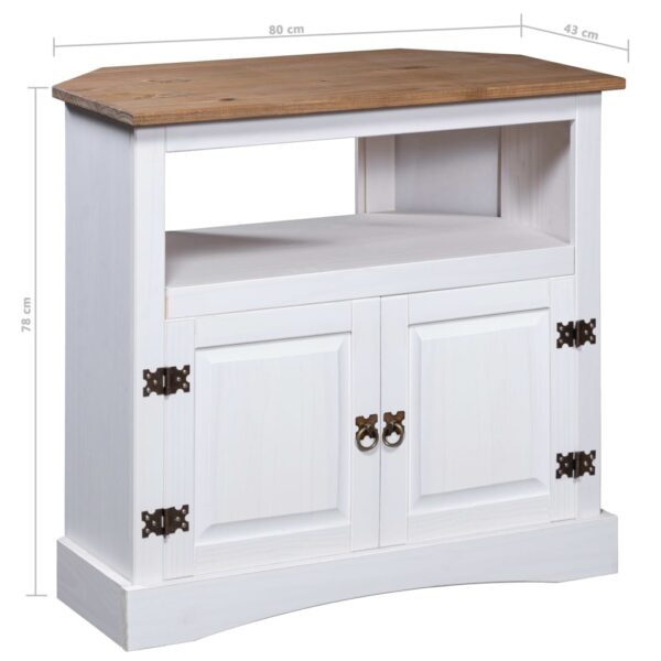 vidaXL Console Table Mexican Pine Corona Range White 80x43x78 cm - Image 6