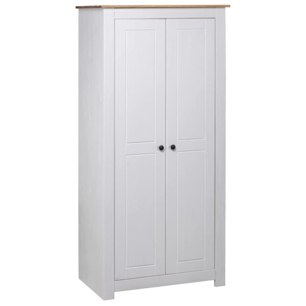 vidaXL Wardrobe White 80x50x171.5 cm Solid Pine Panama Range - Image 1