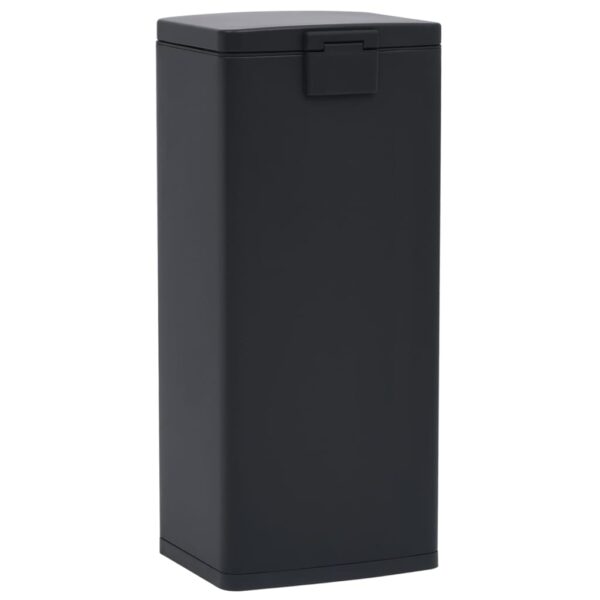 vidaXL Dustbin with Pedal Anti-fingerprint 30L Black Stainless Steel - Image 5