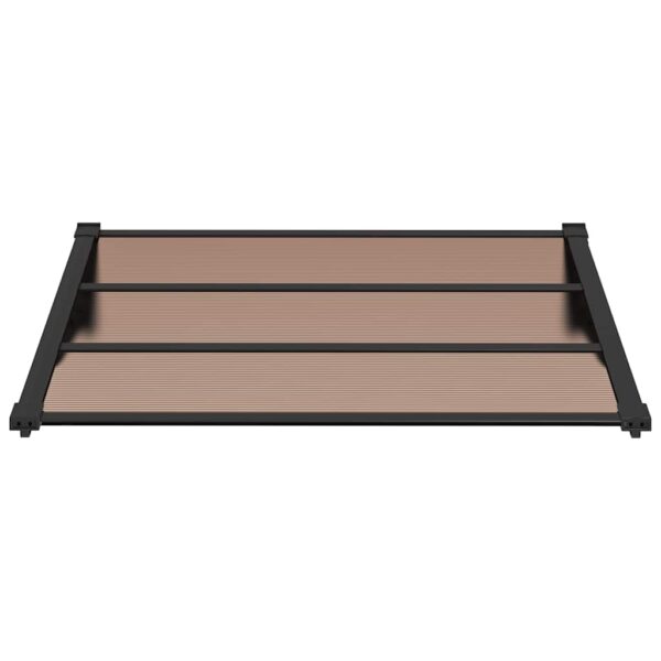vidaXL Door Canopy Black 122x90 cm Polycarbonate - Image 3