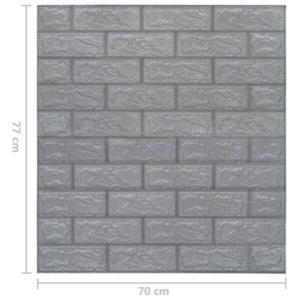vidaXL 3D Wallpaper Bricks Self-adhesive 10 pcs Anthracite - Image 7