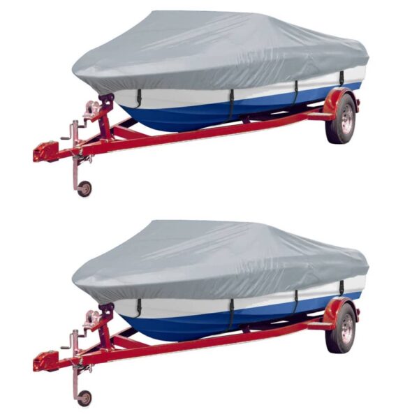 vidaXL Boat Covers 2 pcs Grey Length 488-564 cm Width 239 cm - Image 1
