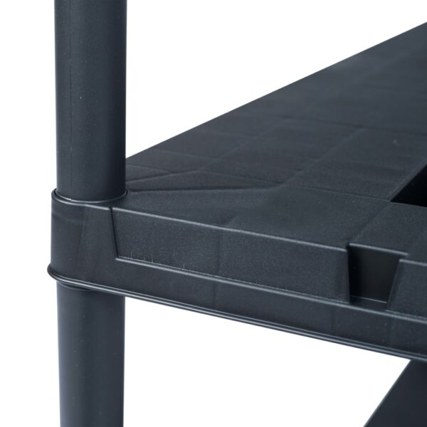 vidaXL Storage Shelf Racks 2 pcs Black 220 kg 90x40x138 cm Plastic - Image 6