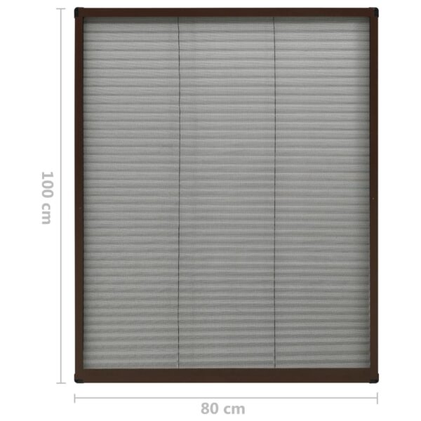 vidaXL Plisse Insect Screen for Windows Aluminium Brown 80x100 cm - Image 7