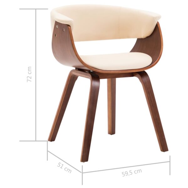 vidaXL Dining Chairs 2 pcs Cream Bent Wood and Faux Leather - Image 8