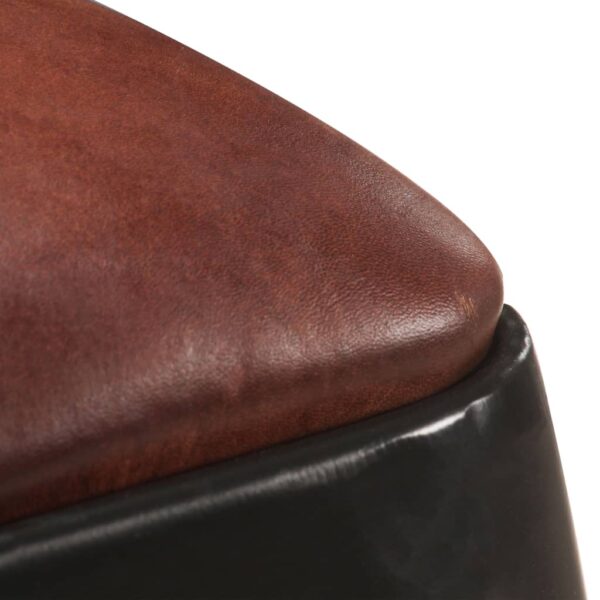 vidaXL Bar Stools 4 pcs Black Real Leather - Image 5