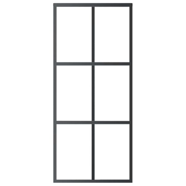 vidaXL Sliding Door ESG Glass and Aluminium 90x205 cm Black - Image 3