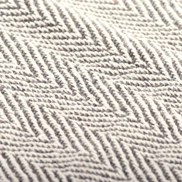 vidaXL Throw Cotton Herringbone 125x150 cm Grey - Image 6