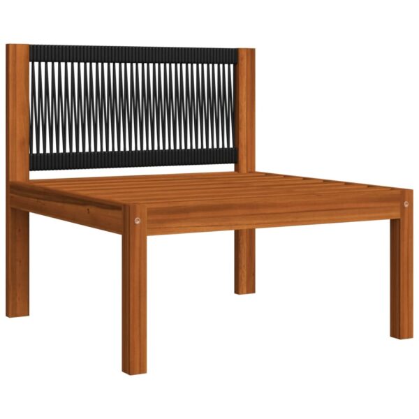 vidaXL 10 Piece Garden Lounge Set with Cushions Cream Wood Acacia&Rope - Image 9