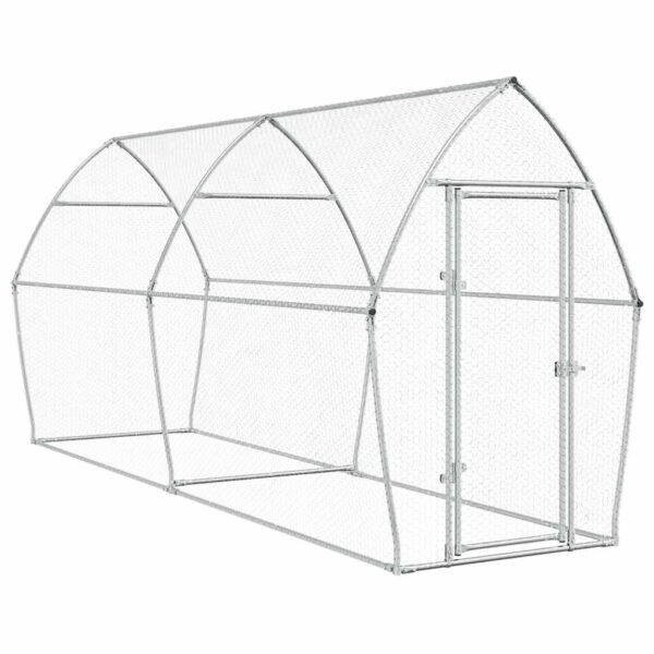 vidaXL Chicken Cage Silver 400x105x182 cm Galvanised Steel - Image 2