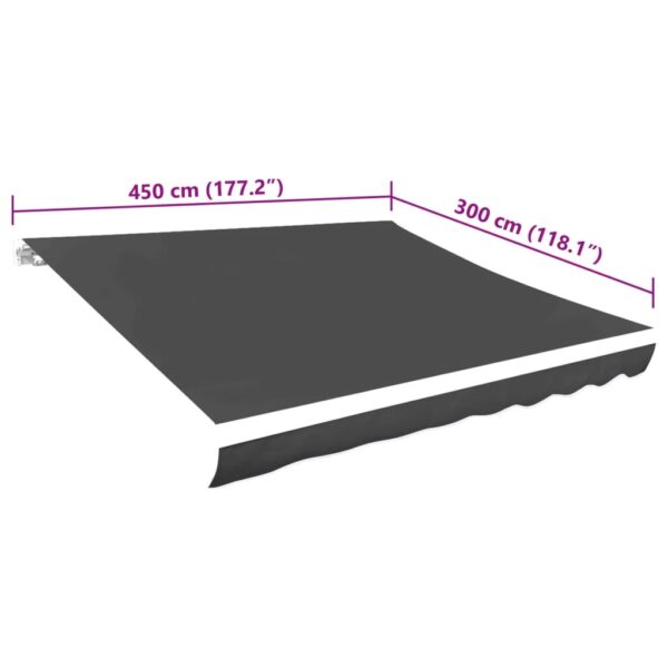vidaXL Awning Top Sunshade Canvas Anthracite 450x300 cm - Image 5