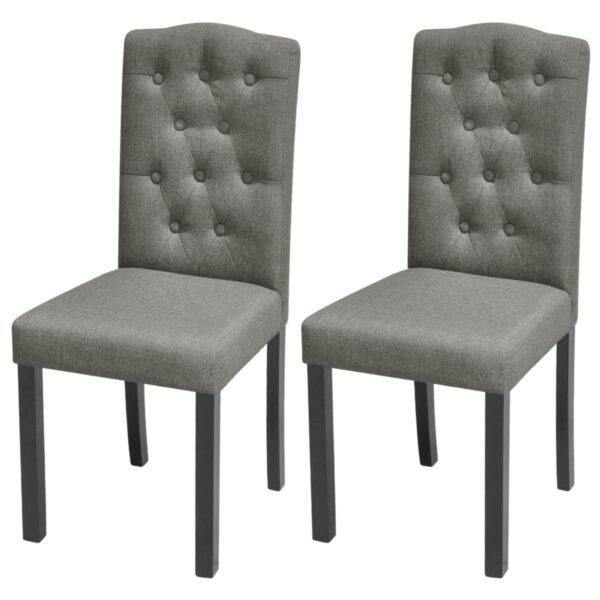 vidaXL Dining Chairs 2 pcs Grey Fabric - Image 1