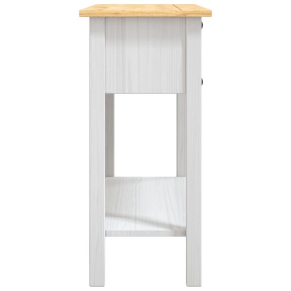 vidaXL Console Table Mexican Pine Corona Range White 90x34.5x73 cm - Image 5