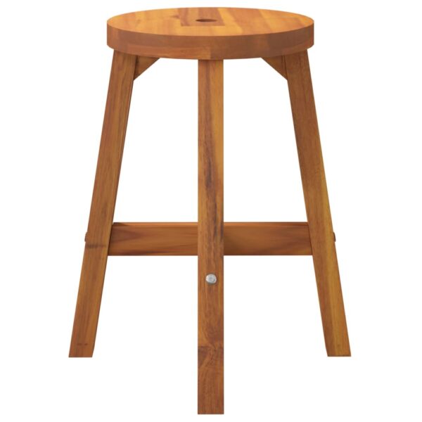 vidaXL Stool Brown 38x38x45 cm Round Solid Wood Acacia - Image 4