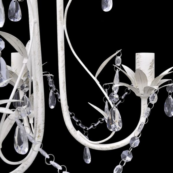 vidaXL Crystal Pendant Ceiling Lamp Chandeliers 4 pcs Elegant White - Image 4