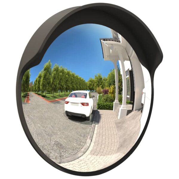 vidaXL Outdoor Convex Traffic Mirror Black Ø60 cm Polycarbonate - Image 3