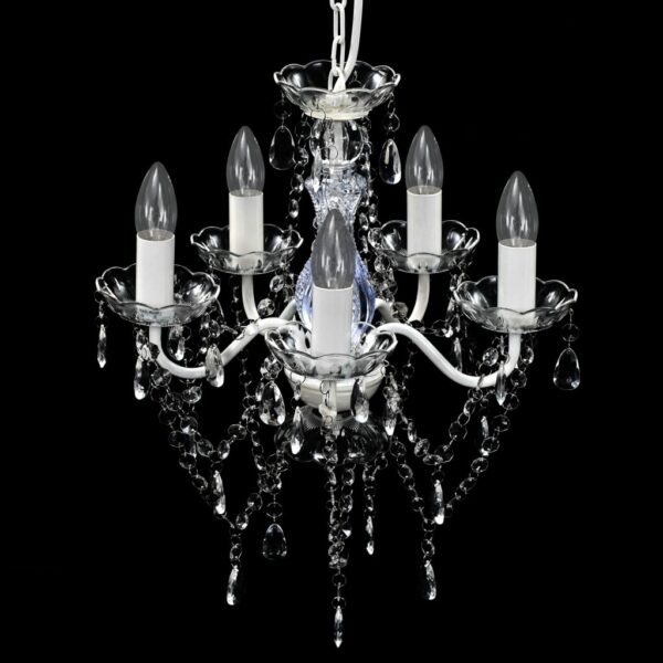 vidaXL Chandelier 5 Bulbs Transparent - Image 3