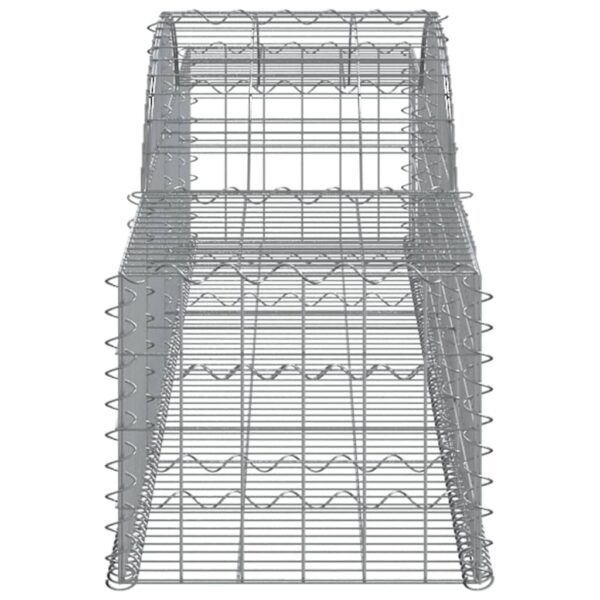 vidaXL Arched Gabion Basket 300x50x40/60 cm Galvanised Iron - Image 4