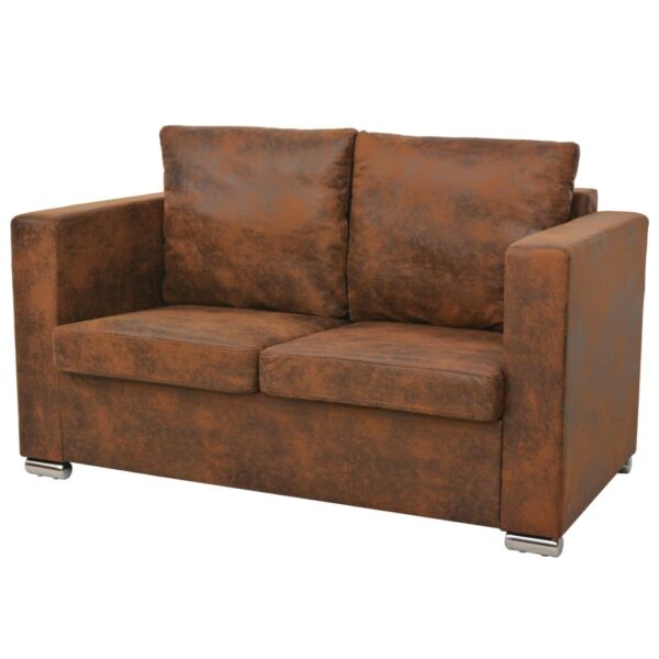 vidaXL 2-Seater Sofa 137x73x82 cm Artificial Suede Leather - Image 1